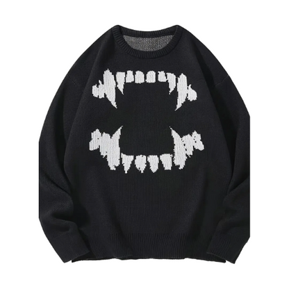 2024 Y2K Retro Sweater in Autumn and Winter Y2K Teeth Marks Pattern Sweater Winter Harajuku Sweater Unisex Aesthetic Clothes